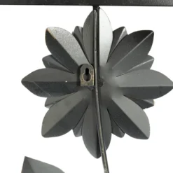 Set Of 2 Metal Floral Wall Decors With Black Frame Gray - Olivia & May